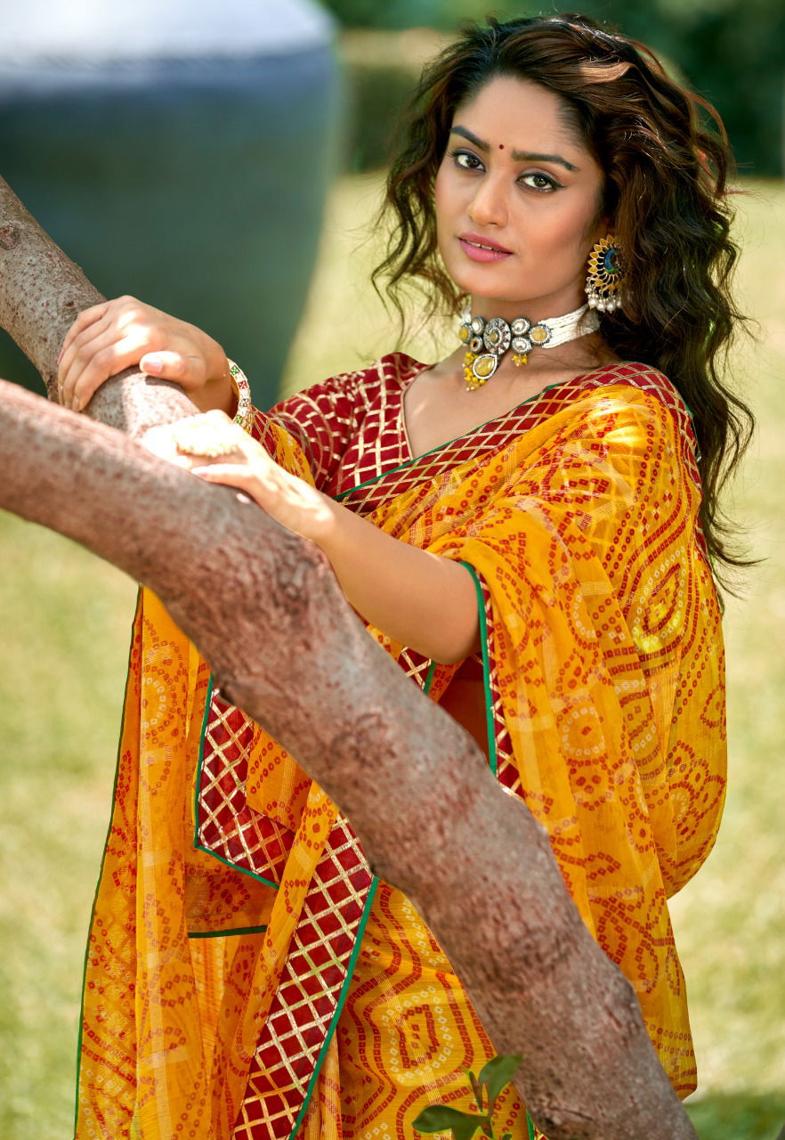 Kasvi Vaishnavi New Stylish Festive Wear Chiffon Designer Saree Collection
